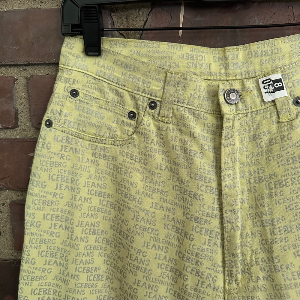 Vtg Iceberg All Over Print Made in Italy Pants Jeans Size 30